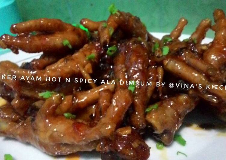 resep makanan Ceker ayam hot & spicy super nendang ala dimsum