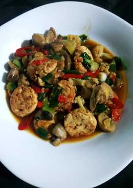 Egg tofu jamur lada hitam