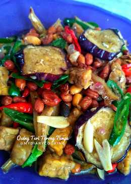 Oseng Teri Terong Tempe kacang Tanah