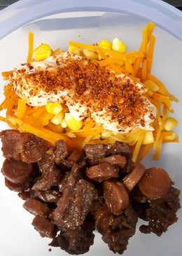 Beef+Sausage Teriyaki w/ Salad