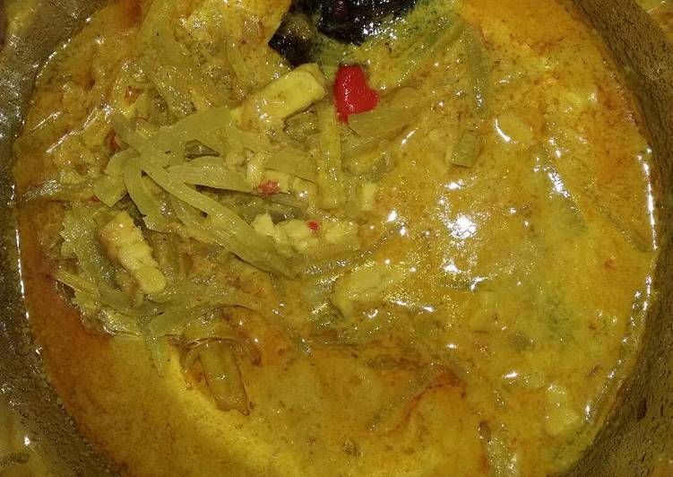 resep makanan Sayur labu siem dan tempe untuk lontong