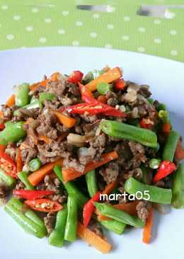 Tumis Buncis Wortel Daging Cincang