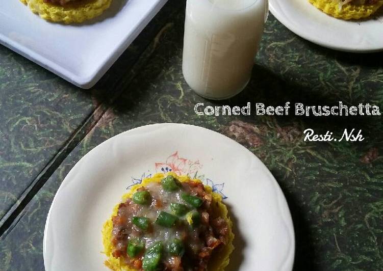 resep masakan Corned Beef Bruschetta