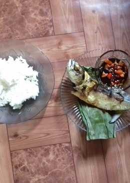 Ikanð Bakar teflon,sambal kecap dan nasi ðhangat
