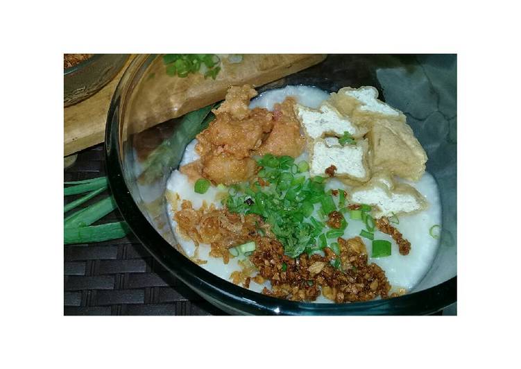 gambar untuk cara membuat Bubur Ayam Baso Goreng