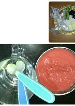 Mpasi 6m+ (tepung beras merah mix daging sapi, Buncis organik, tahu telur, Beet root organik