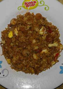 Nasi goreng sosis saus tiram balado