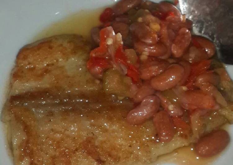 gambar untuk resep Fried dory with red bean dabu-dabu