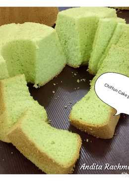 Pandan Chiffon Cake no ribet