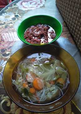 Sayur sop bihun simple + sambal tomat mateng