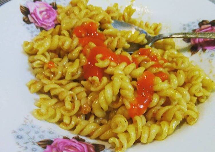 resep lengkap untuk Macaroni spiral bumbu santan