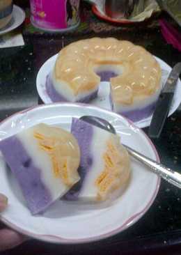 Puding wafer nabati lapis ubi ungu