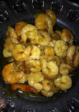 Tumis udang saus tiram