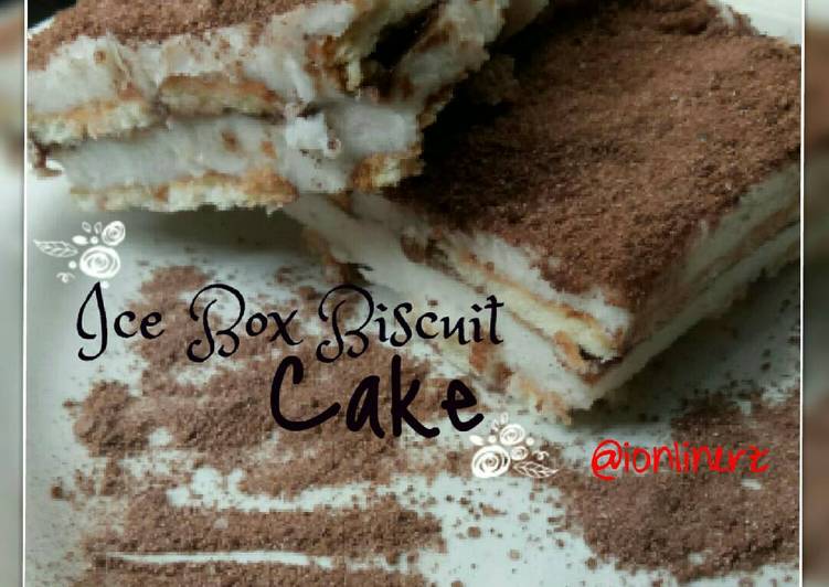 resep makanan Cemilan Ice Box Biscuit Cake (No Bake)