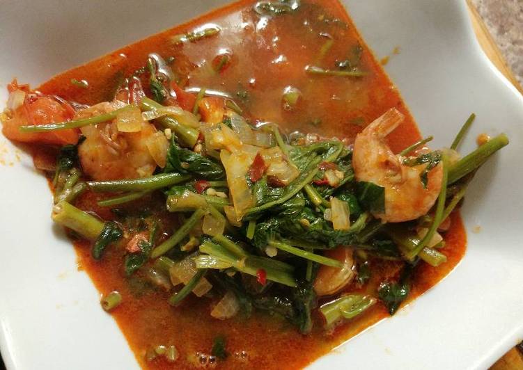 resep Kangkung Belacan Pedas Cumi Udang