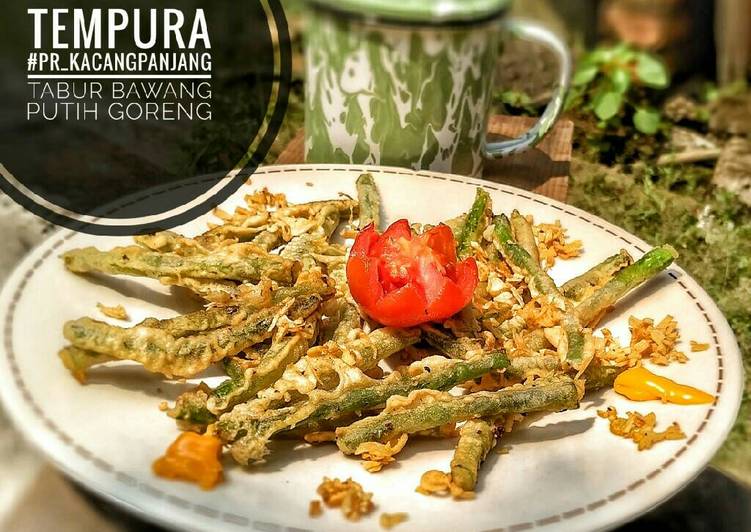 resep Tempura #PR_kacang panjang tabur bawang putih goreng