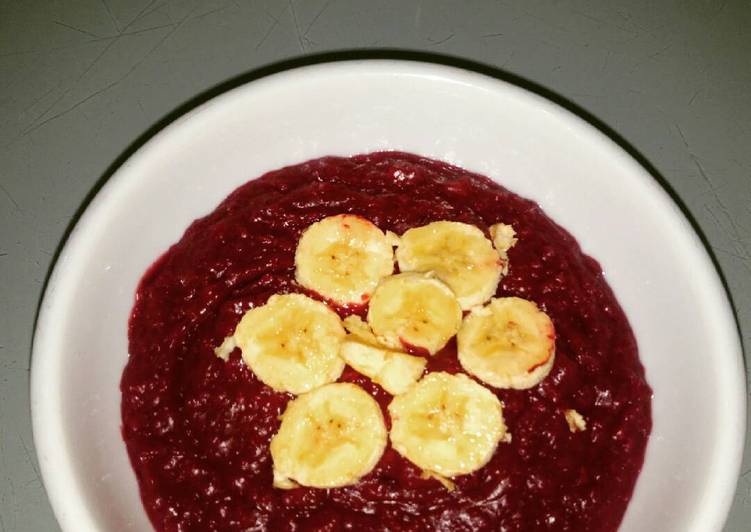 bahan dan cara membuat Banana Red Velvet Oat Meal