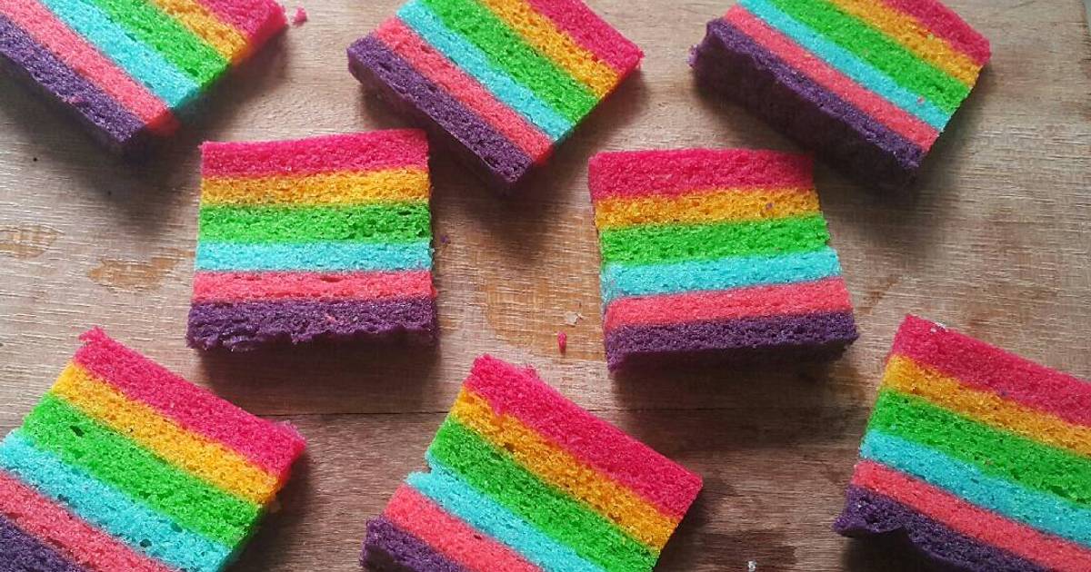 Resep Steamed Rainbow Cake