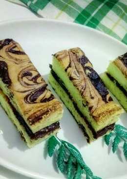 Bolu lapis pandan marmer