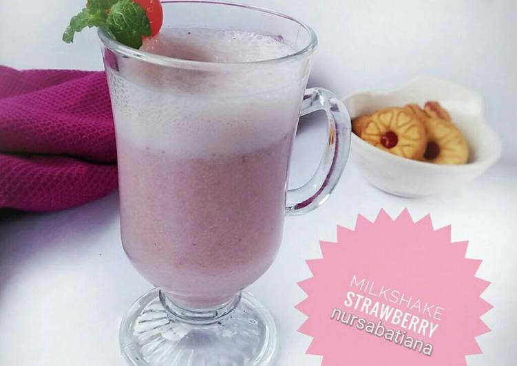 cara membuat Strawberry Milkshake