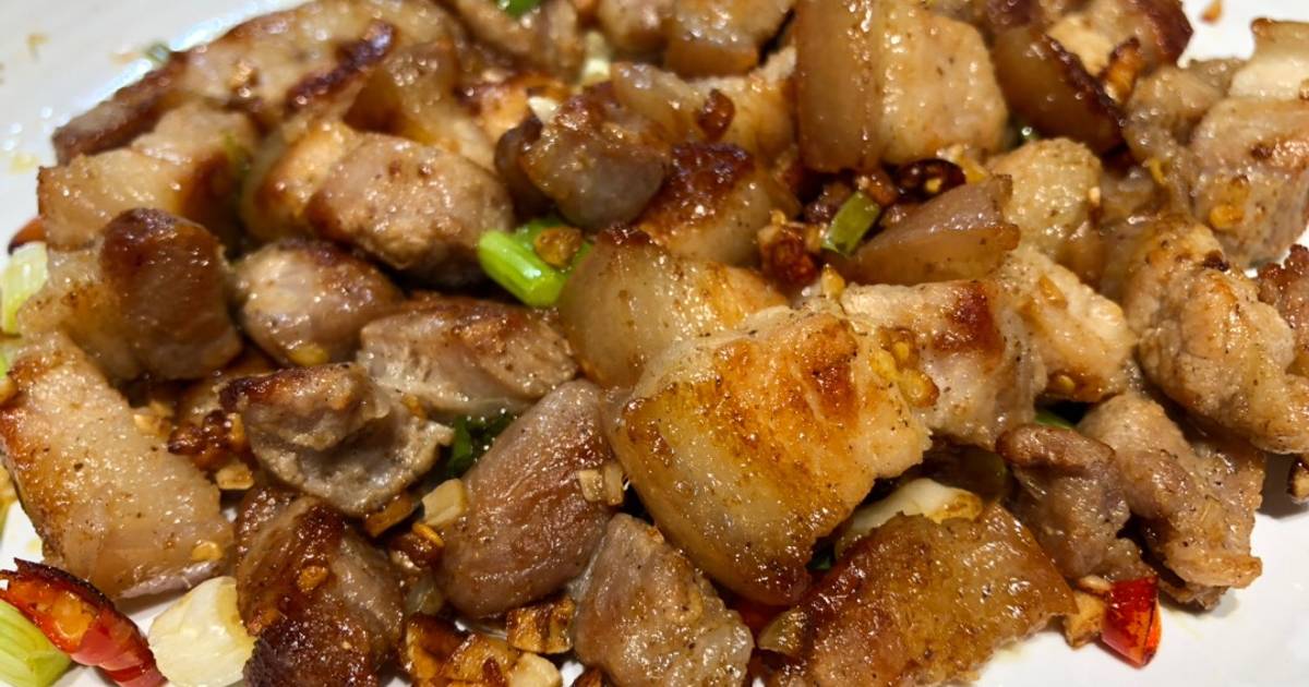  Resep  Babi goreng  cabai  garam  dengan daun bawang oleh 