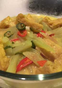 Tahu kuah santan + labu siam