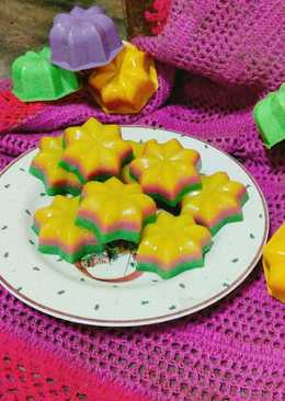 Kue Lapis Tepung Beras Rainbow Versi Cetakan