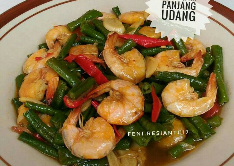 resep lengkap untuk Cah kacang panjang udang