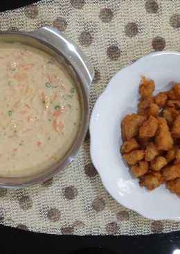 Simple ayam karage dengan cream soup ala kfc praktis