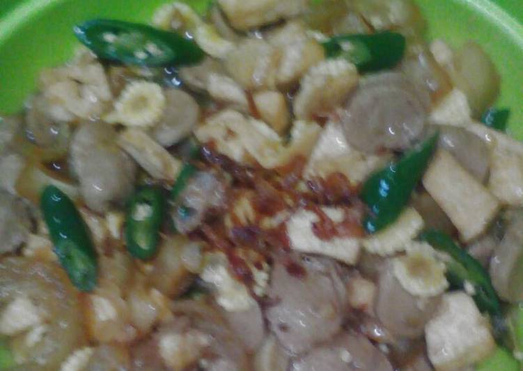gambar untuk resep makanan Tumis kikil jagung putren cabe ijo