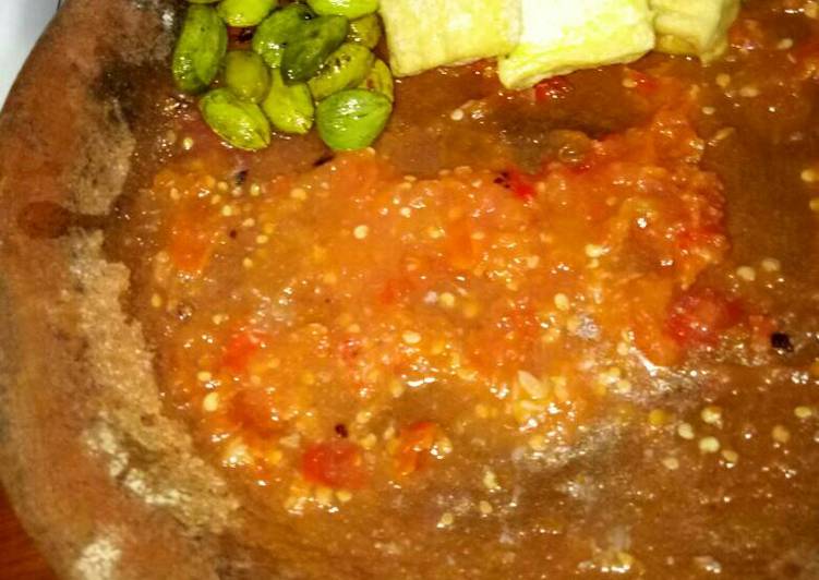 bahan dan cara membuat Sambel tomat mentah