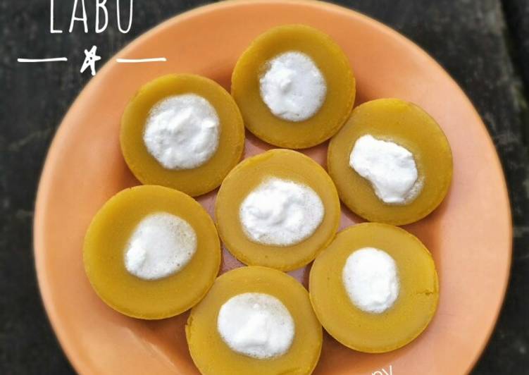 resep lengkap untuk Bingka/Kue Lumpur Labu Kuning Eggless