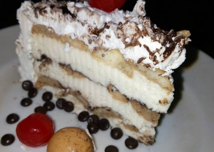 resep lengkap untuk Tiramisu egg drop for my birthday