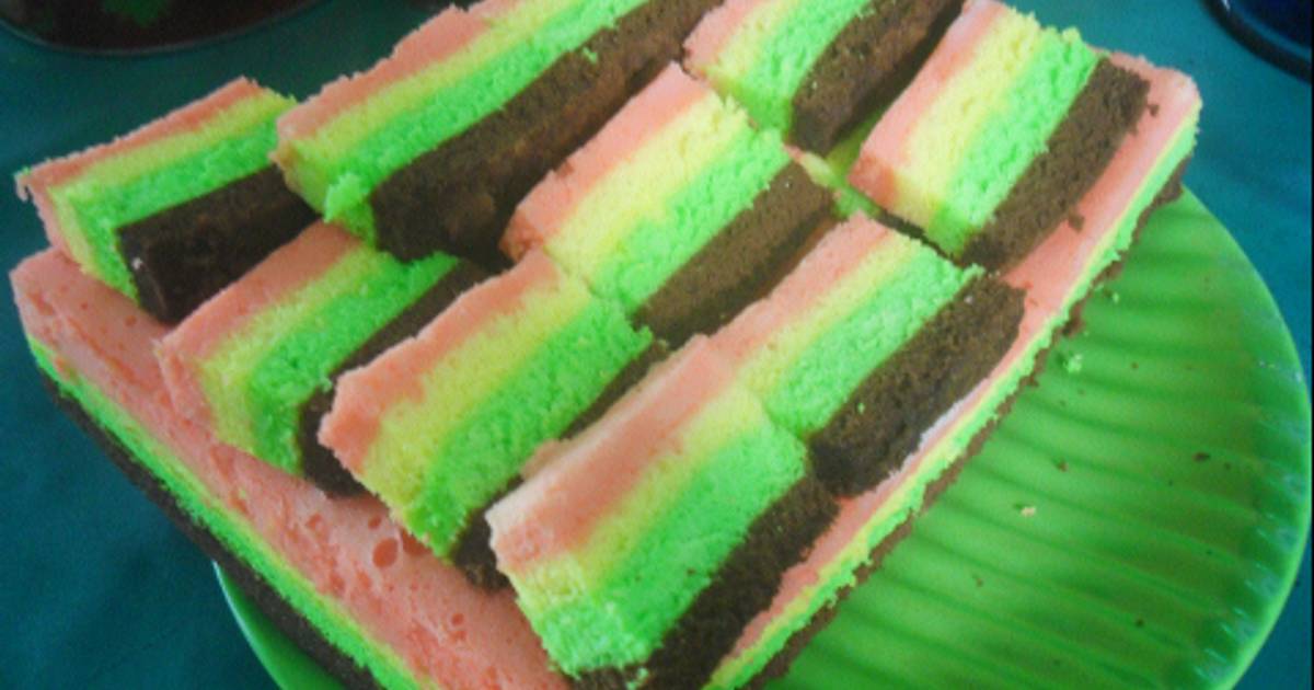 Resep Bolu kukus pelangi IRIT BANGET