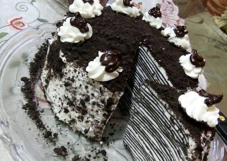 gambar untuk cara membuat Millecrepes dark coklat