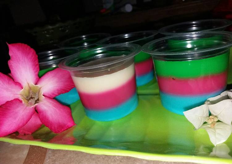 resep Puding Silky Rainbow