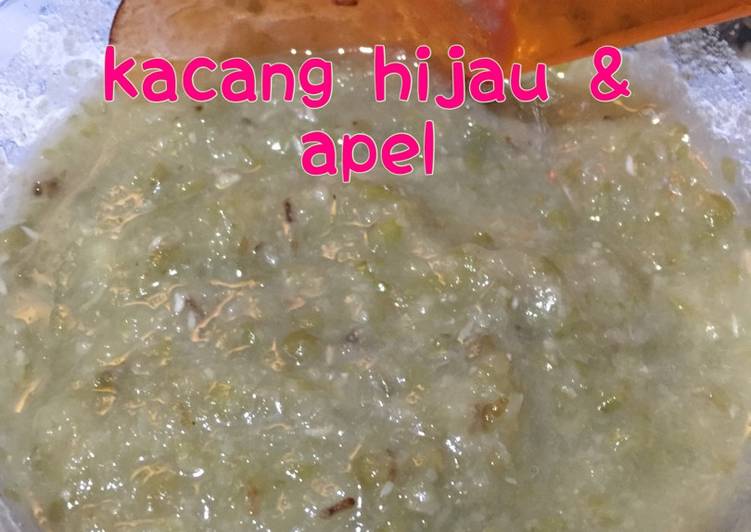 gambar untuk cara membuat Kacang Hijau & Apel puree mpasi