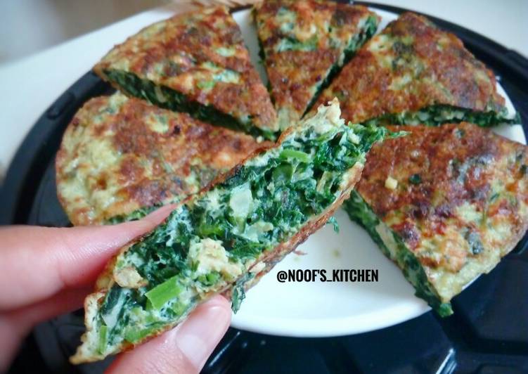 Spinach Omelette / Telur dadar bayam #step_by_step