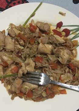 Ayam enoki sambal matah