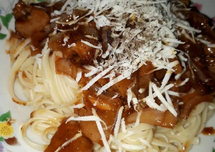 gambar untuk resep makanan Spaghetti saus barbeque ala suamiku