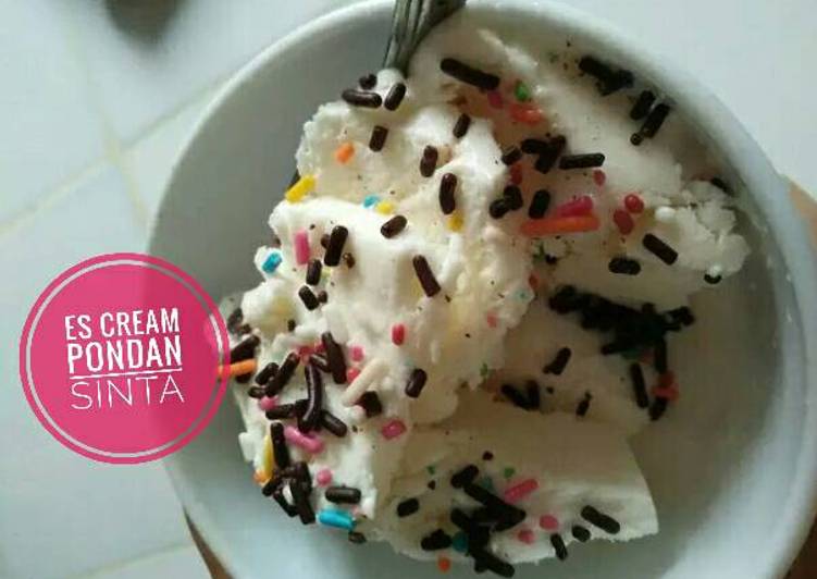 resep lengkap untuk Es cream (pondan)