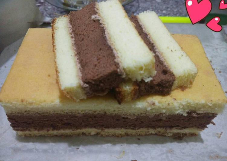 gambar untuk cara membuat Spikuk / spikoek / bolu lapis gluten free,lembut dan ekonomis