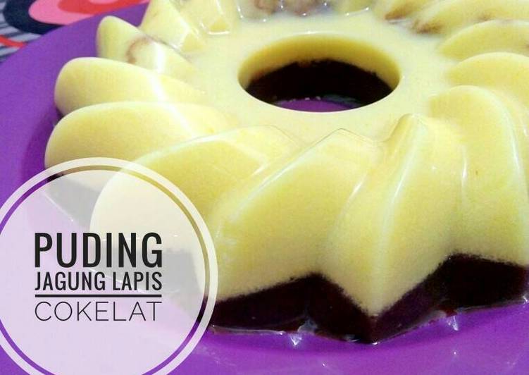 resep masakan Puding jagung lapis cokelat