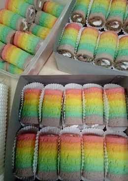 Rainbow Cake Gulung Mini