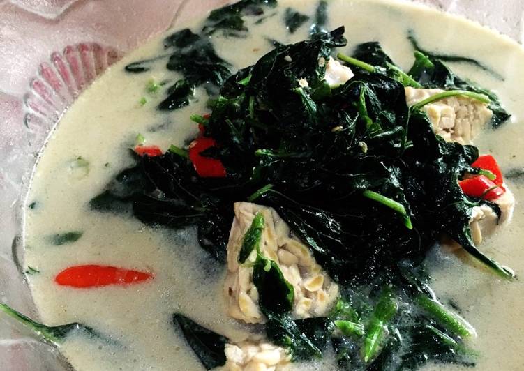 resep lengkap untuk Sayur bobor bayam tempe