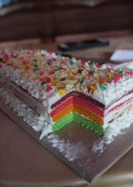 Rainbow cake kukus