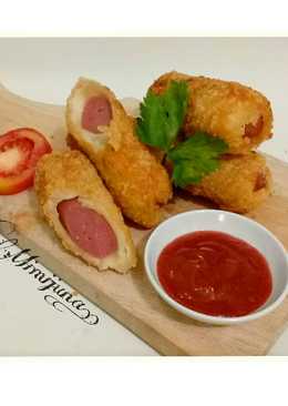 Roti tawar goreng isi sosis