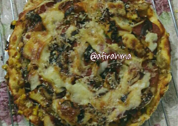 resep makanan Pizza Panggang Roti Tipis