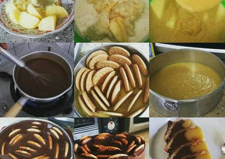 cara membuat Puding kentang coklat biskuit