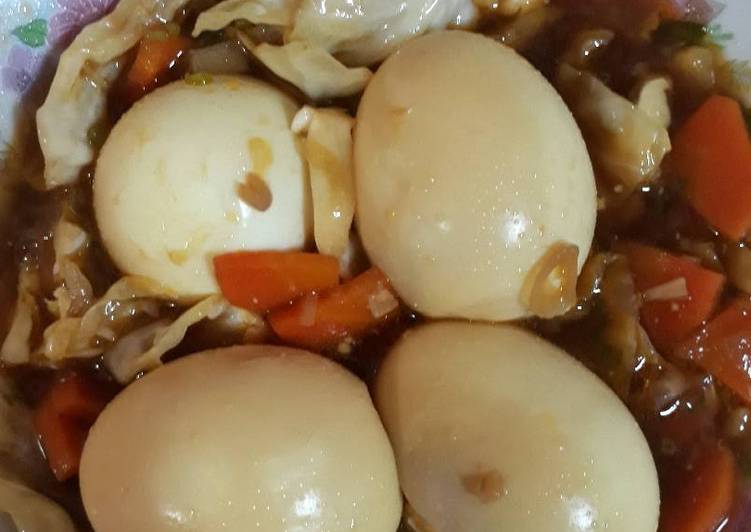 gambar untuk resep makanan Telur Rebus Veggie Mix Kuah Kecap